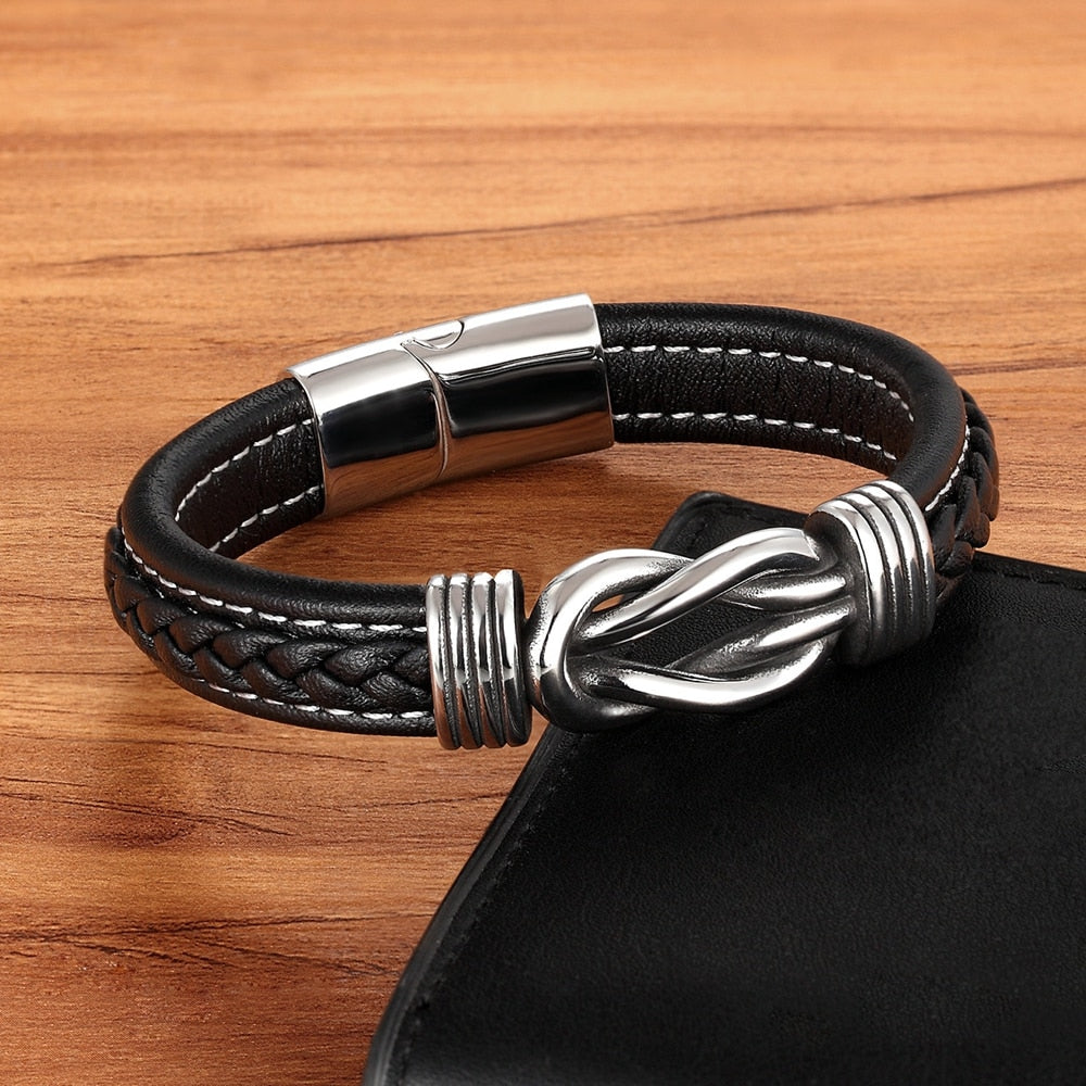 Pulseira Masculina de Couro KNOT #002