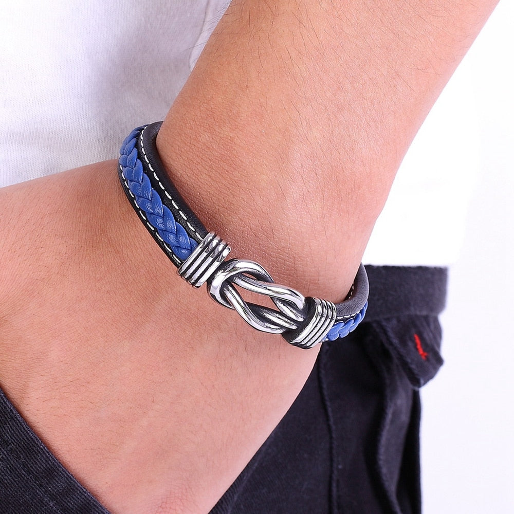 Pulseira Masculina de Couro KNOT #002