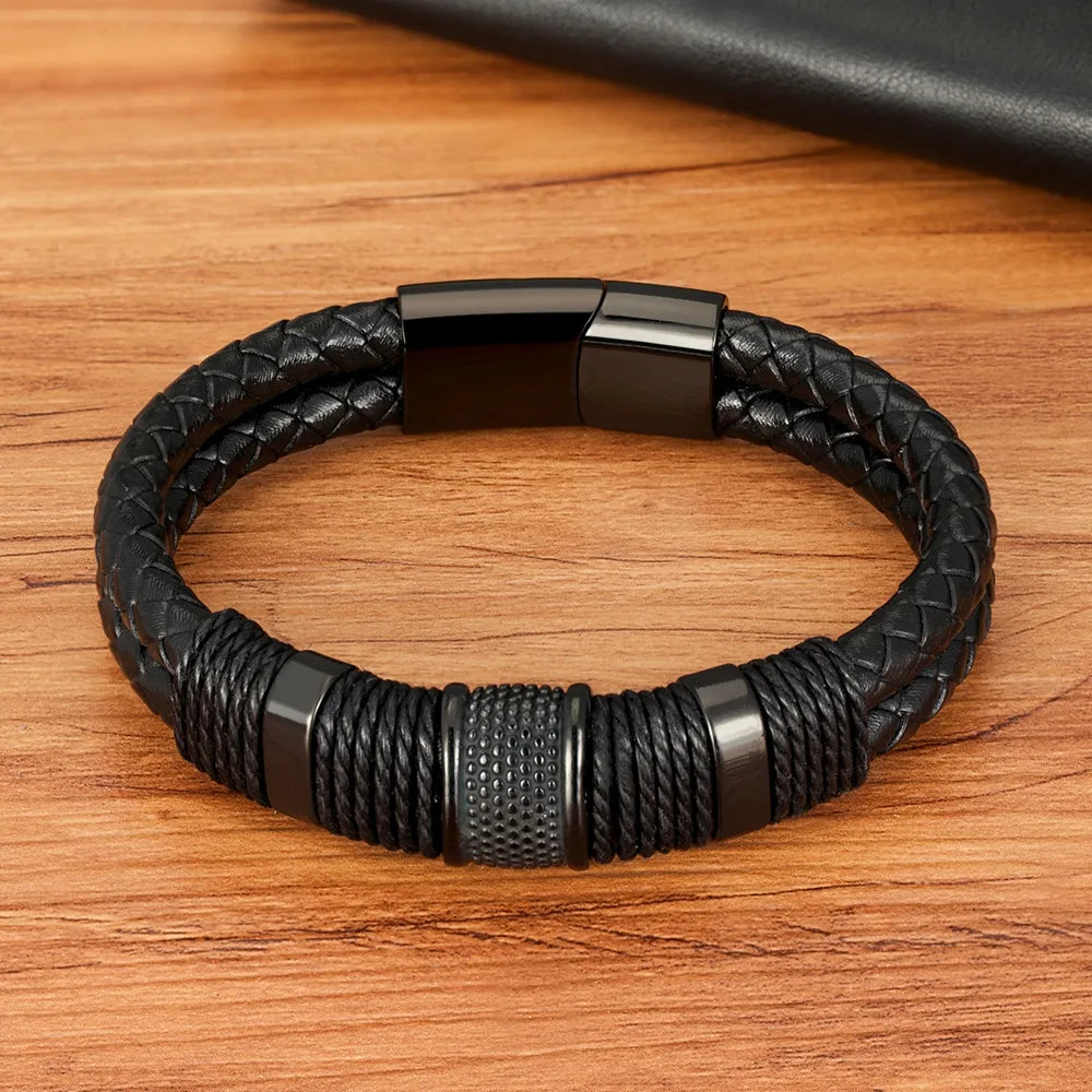 Pulseira Masculina de Couro WRAP #003