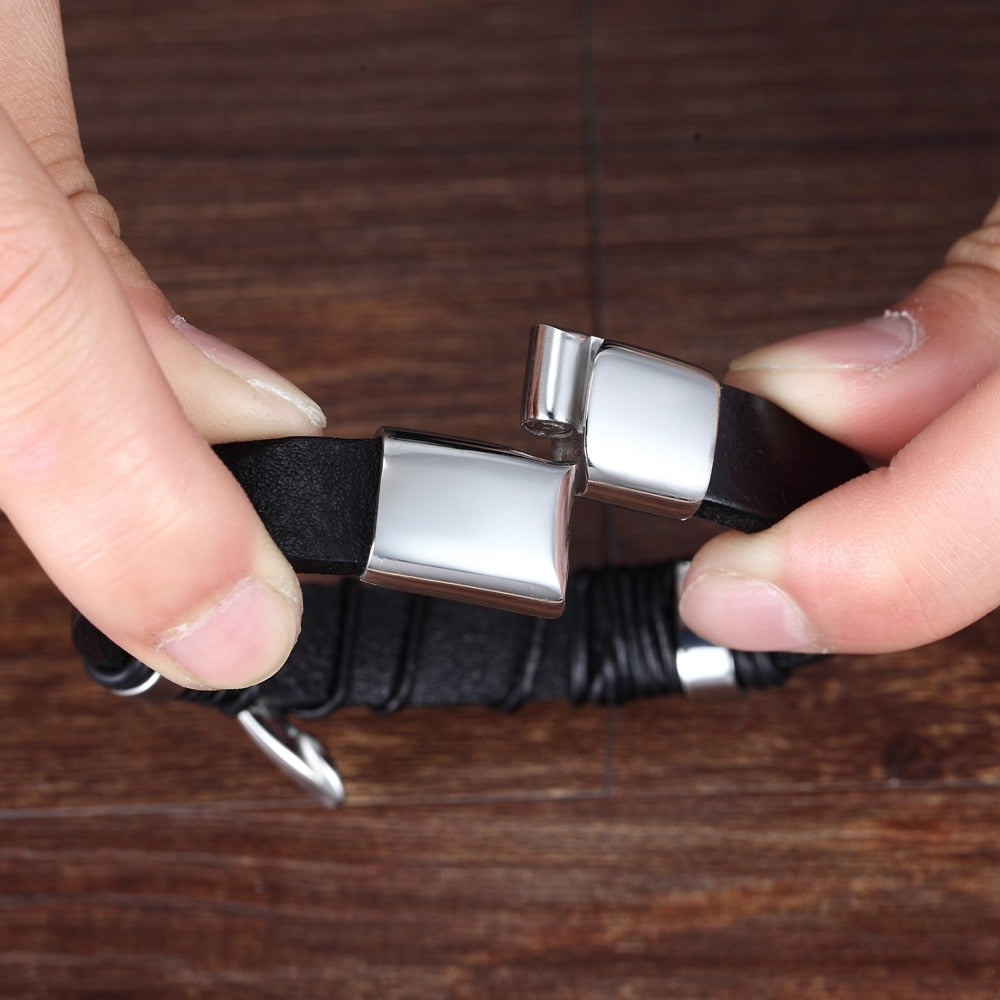 Pulseira Masculina de Couro KNOT #002