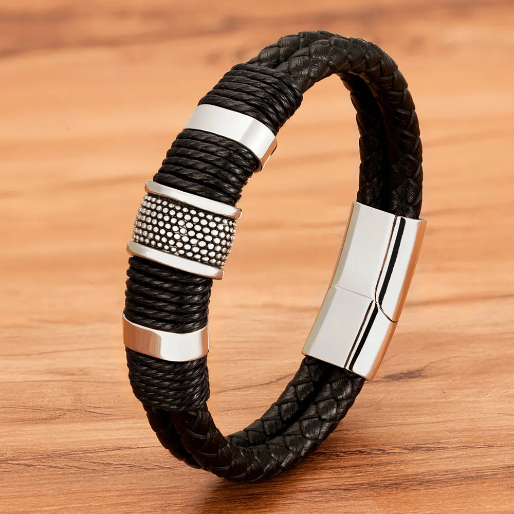 Pulseira Masculina de Couro WRAP #003